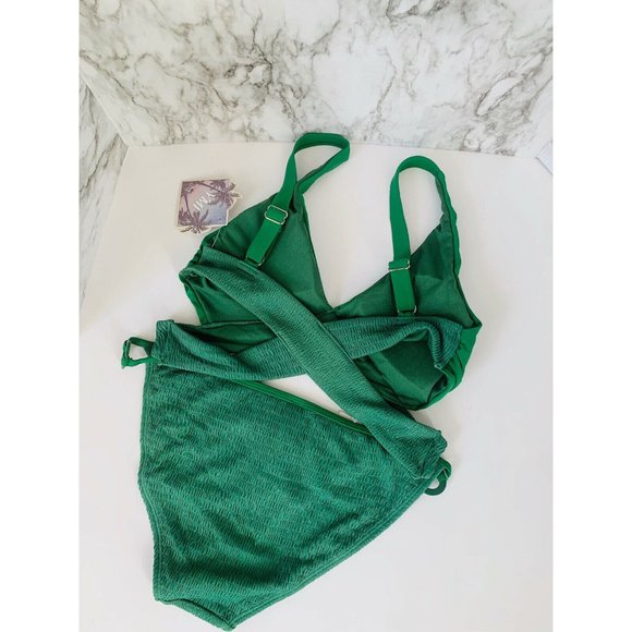 Ymi Womens Smocked Crisscross Two-Piece Swimsuit - Picture 6 of 7